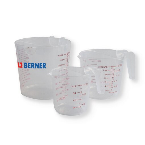 Set de 3 gobelets gradués 250 ml, 500 ml et 1'000 ml